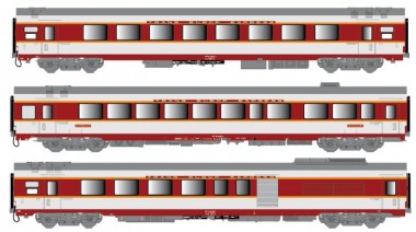 LS Models 40088 SNCF TEE Personenwagen-Set 3-tlg Ep.4b 