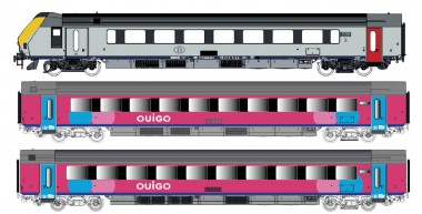 LS Models 43057DC 3er Set Personenwagen I11 m. Steuerwg.  