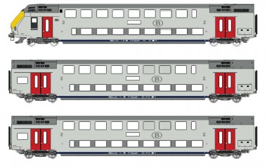 LS Models 43101DC SNCB Doppelstockwagen M6 Set 3-tlg Ep.6 