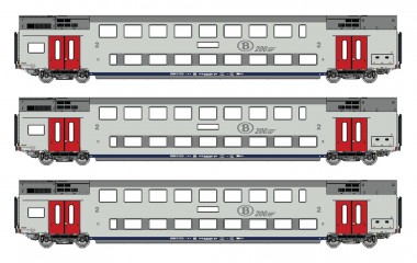 LS Models 43105DC SNCB Doppelstockwagen M6 Set 3-tlg Ep.6 