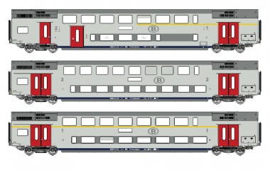 LS Models 43602AC SNCB Doppelstockwagen M6 Set 3-tlg Ep.6 
