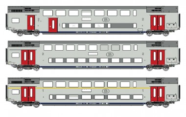 LS Models 43603AC SNCB Doppelstockwagen M6 Set 3-tlg Ep.6 