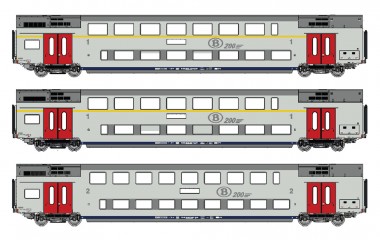 LS Models 43604AC SNCB Doppelstockwagen M6 Set 3-tlg Ep.6 