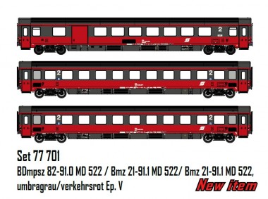 LS Models 77701 ÖBB EC Personenwagen-Set 3-tlg Ep.5a 