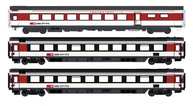 LS Models 97034AC 3er Set Personenwagen Bpm + WRm SBB, Ep 