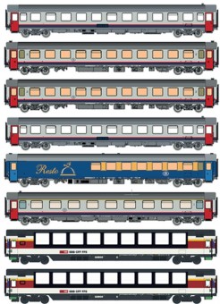 LS Models MW2102 SNCB SBB Personenwagen Set 8-tlg Ep.6 