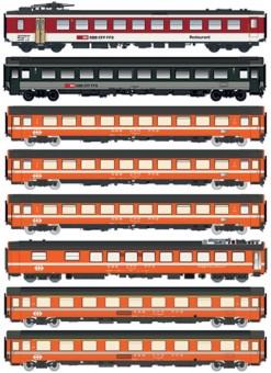 LS Models MW2104 SBB Reisezugwagen-Set IC 163 8-tlg Ep.4 