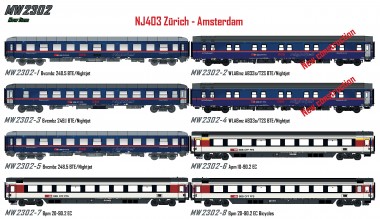 LS Models MW2302 ÖBB Nightjet Wagen-Set NJ403 8-tlg. Ep.6 