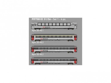 LS Models PI9708 SBB Reisezugwagen-Set EC51/56 4-tlg Ep.5 