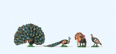 Preiser 10166 Truthahn, Pfau 