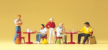 Preiser 10349 Studenten mit Künstler im Straßencafe 