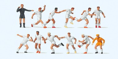 Preiser 10762 Fussballmannschaft. Weiße Trikots 