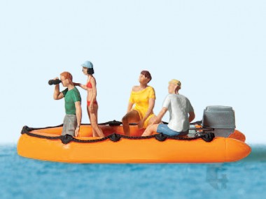 Preiser 10764 Familie im Schlauchboot 