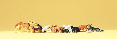 Preiser 14165 Hunde und Katzen 