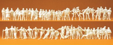 Preiser 16347 Im Winter. 65 umbemalte Figuren. Bausatz 