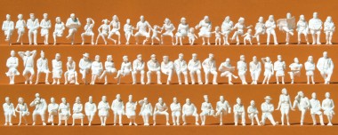 Preiser 16358 Sitzende Personen. 72 unbemalte Miniatur 