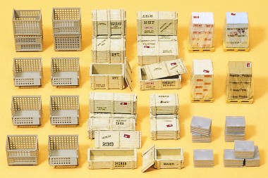 Preiser 17110 Gitterboxpaletten und anderes Ladegut. 