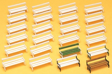 Preiser 17200 Parkbänke. 24 Stück. Bausatz 