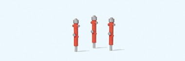 Preiser 17714 Hydranten rot.3 Stück.Fertigmodell 