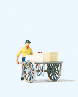 Preiser 28036 Mann mit Karren 