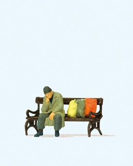 Preiser 29094 Obdachloser auf Bank 