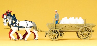 Preiser 30470 Bauernwagen mit Mehlsäcken. Fertigmodell 
