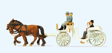Preiser 30496 Hochzeitskutsche offen. Fertigmodell 