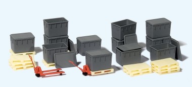 Preiser 31025 12 Kunststoffbehälter, stapelbar, Deckel 