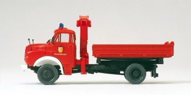Preiser 31201 Dreiseitenkipper mit Ladekran. Feuerwehr 