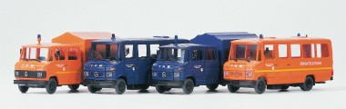Preiser 31211 Vier verschiedene THW-Fahrzeuge. MB 508. 
