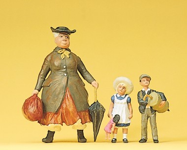 Preiser 45061 Tante Tulli mit Neffe und Nichte 