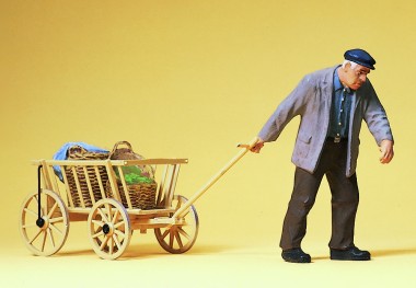 Preiser 45109 Bauer, Leiterwagen ziehend 