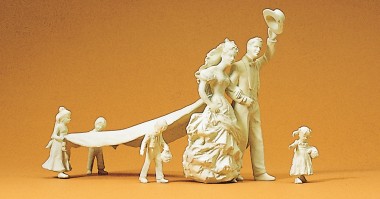 Preiser 45180 Hochzeitspaar, Kinder. 6 unbemalte 