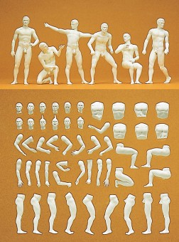 Preiser 45900 Modellfigur Adam. 6 unbemalte Figuren 