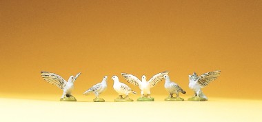 Preiser 47084 6 Tauben 