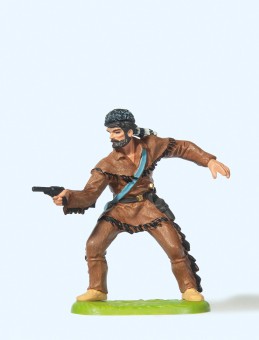 Preiser 54554 Trapper, mit Revolver schießend 