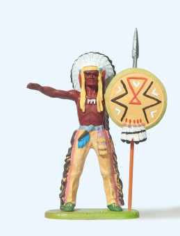 Preiser 54602 Häuptling stehend, mit Speer und Schild 