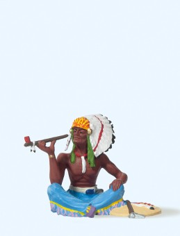 Preiser 54620 Häuptling sitzend, mit Friedenspfeife 