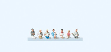 Preiser 79084 Sitzende Reisende für Zugabteil 