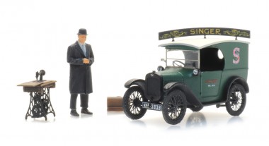 Artitec 387.531 Austin 7 Kastenwagen & Verkäufer Singer 