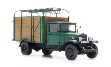 Artitec 387.631 Opel Blitz 6 Viehtransporter grün/braun 