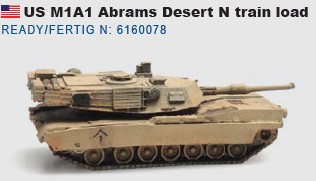 Artitec 6160078 M1A1 Abrams Desert N train load 