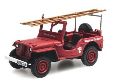 REE Modeles CB-090 Jeep mit Leitern Sapeurs Pompiers 