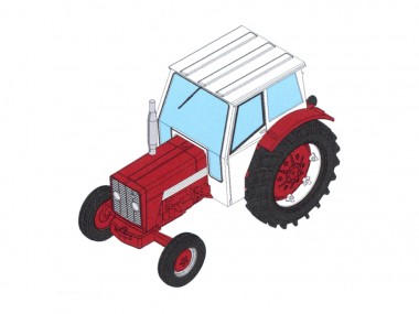 REE Modeles CB-224 International 624 mit Kabine, rot / weiß 