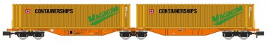 REE Modeles NW-233 Wascosa Doppelcontainerwagen 6-achs Ep.6 