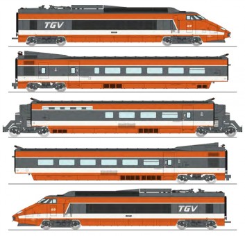 REE Modeles TGV-001SAC SNCF TGV Triebwagen Nr.69 5-tlg Ep.4 AC 