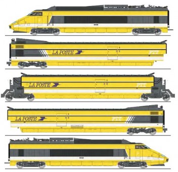 REE Modeles TGV-011S LA POSTE TGV Triebzug 5-tlg. Ep.4/5 