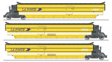 REE Modeles TGV-012SAC LA POSTE TGV Ergänzung 3-tlg. Ep.4/5 AC 