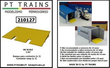 PT Trains PT210127 Laderampe für Container - Gelb  3-Stk 
