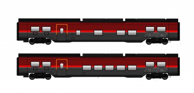 Jägerndorfer JC71211 ÖBB Railjet Wagen-Set 2-tlg. DANI Ep.6 